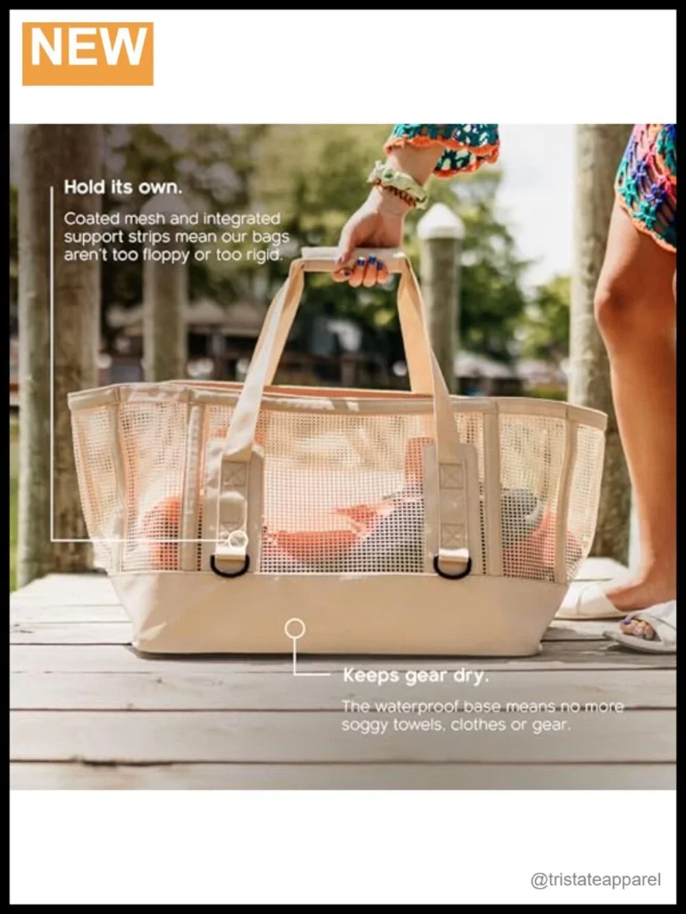 Heavy-Duty Outdoor Tote Waterproof Marine-Grade Mesh Boat Bag 70L